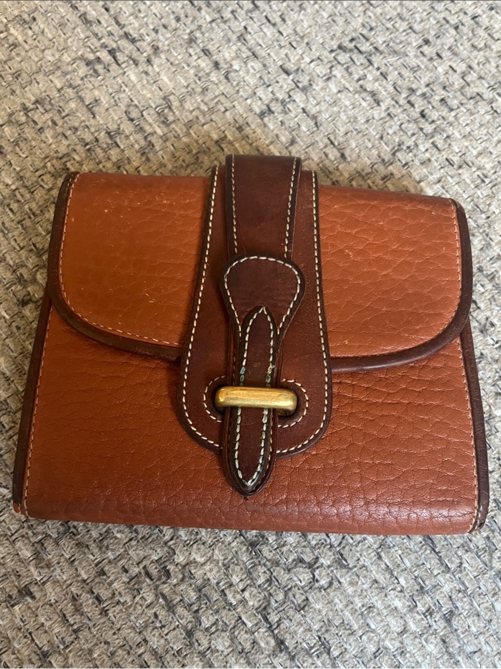 Dooney & Bourke Two-Tone Brown Leather Tab Wallet